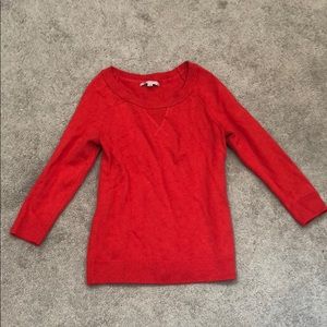 Gap red sweater with 3/4 length sleeves size xs